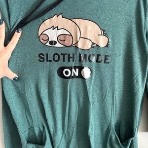 Long Sleeve Hooded Green Tunic Size XL